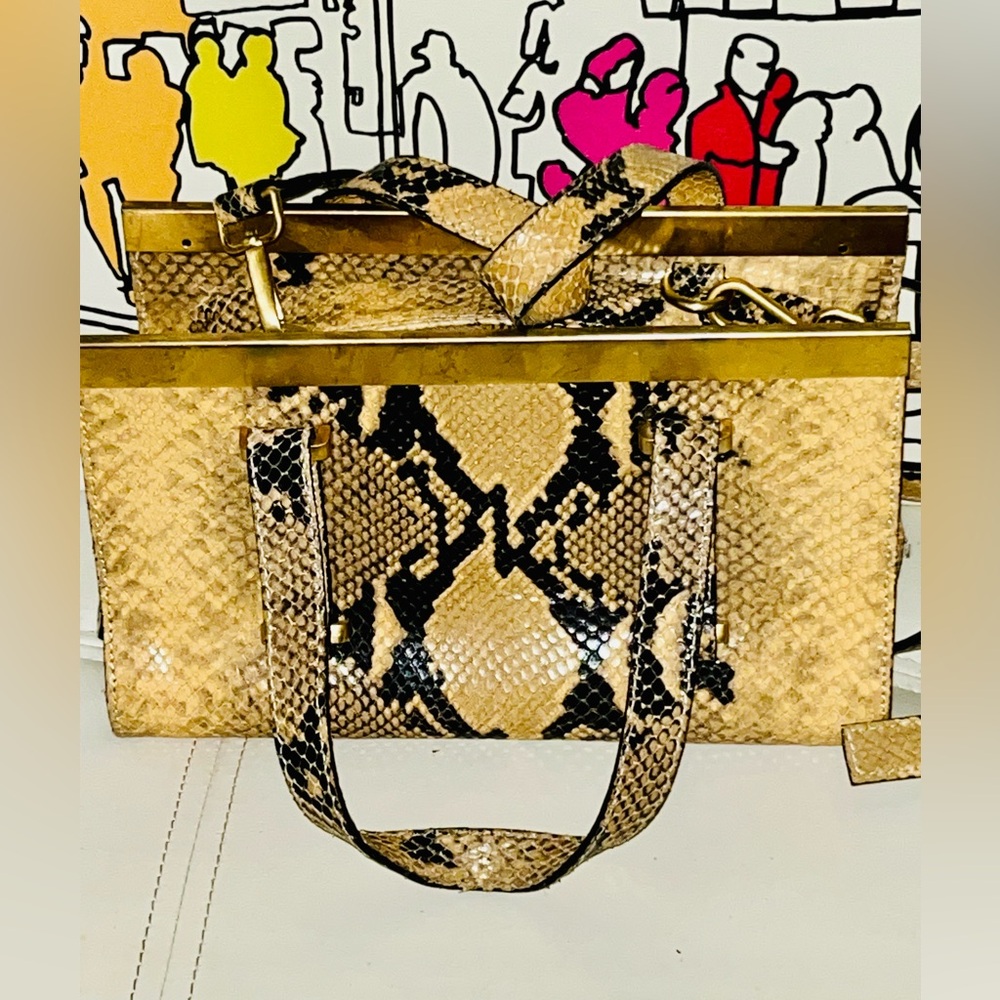 Vintage Vittoria Napoli Snakeskin Leather Women's Convertible Bag